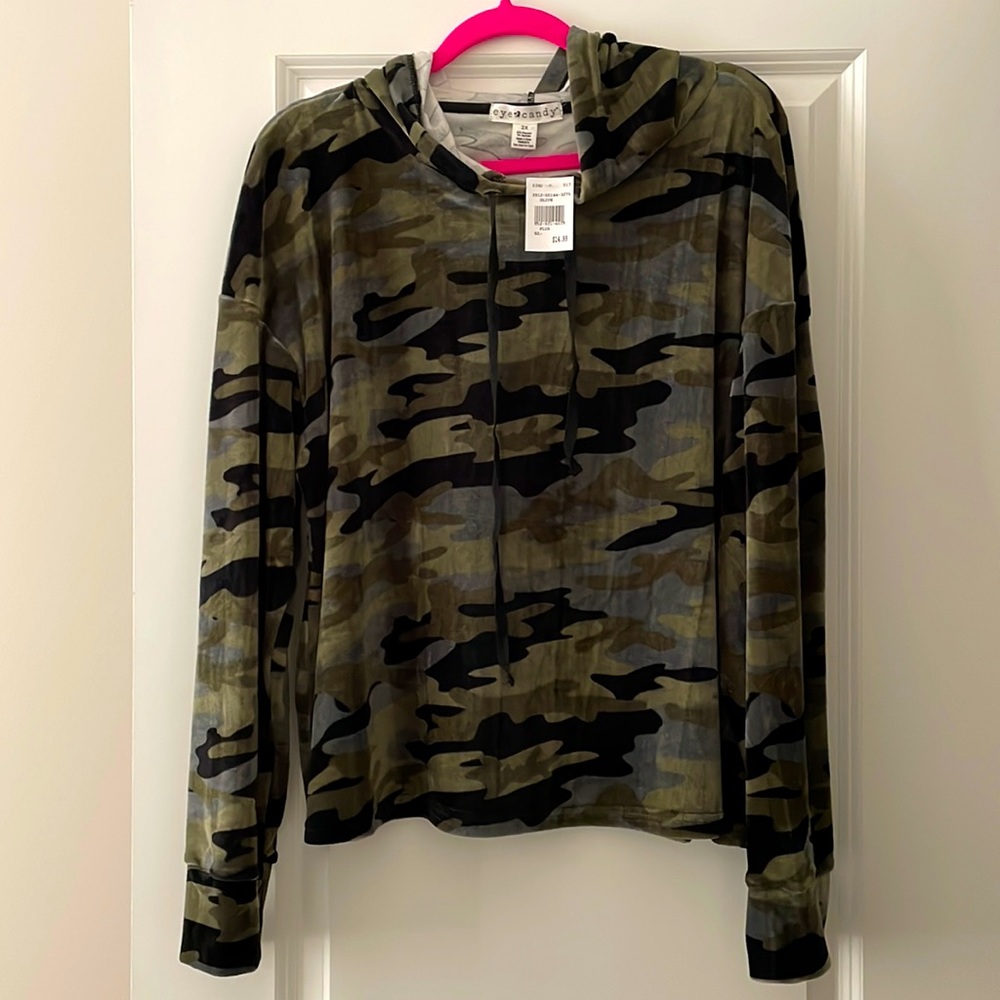 Camouflage hoodie sweatshirt, purchased from Rainbow. New never worn.